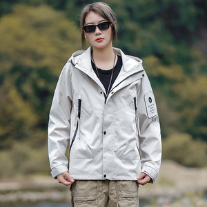 JK581-特P80连帽廊型宽松山系冲锋衣登山服情侣外套夹克三防外套图片