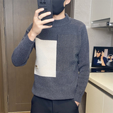83909-特P50秋冬季撞色毛衣保暖针织修身打底衫冬装潮牌，男装针织衫/毛衣，电商D310B