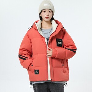 79007-特P258冬季情侣羽绒服美式运动风宽松保暖外套学院风男女图片