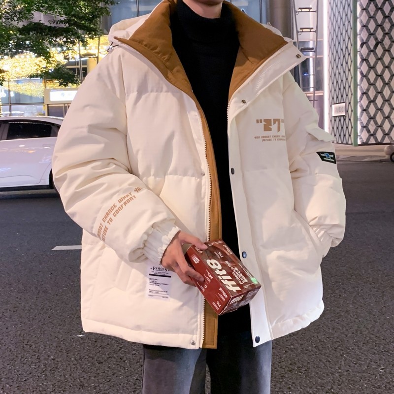 79002-P235新款冬季羊羔绒羽绒服男士双面穿宽松保暖情侣外套,男装羽绒服,电商D310B