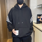 W9806-特P50美式三条杠连帽卫衣男情侣帽衫高街百搭休闲外套，男装卫衣，电商D310B