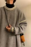 M858-P55毛衣男秋冬季大码打底衫潮流内搭ins港风宽松针织衫，男装针织衫/毛衣，电商D310（原电商305）