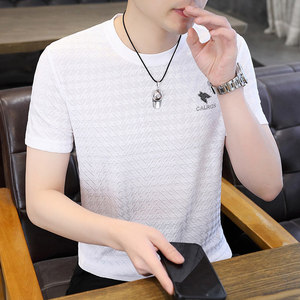 84155-P28欧货男夏季t恤男士圆领半袖打底衫刺绣印花短袖大码图片