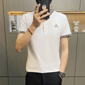 PL030-特P40控65夏季短袖t恤男士翻领刺绣polo衫上衣男体恤图片