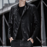 J秋冬新品男式皮衣韩版修身青年休闲皮夹克加绒，男装皮衣，电商D310（原电商305）