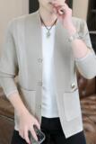 83897-P65秋季开衫毛衣男长袖针织衫圆领披风外套，男装针织衫/毛衣，电商D310B