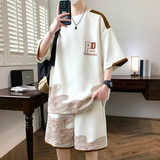 TZ24356-特P50短袖短裤套装男青少年夏季冰丝t恤男装学生一套，男装T恤，电商D310B