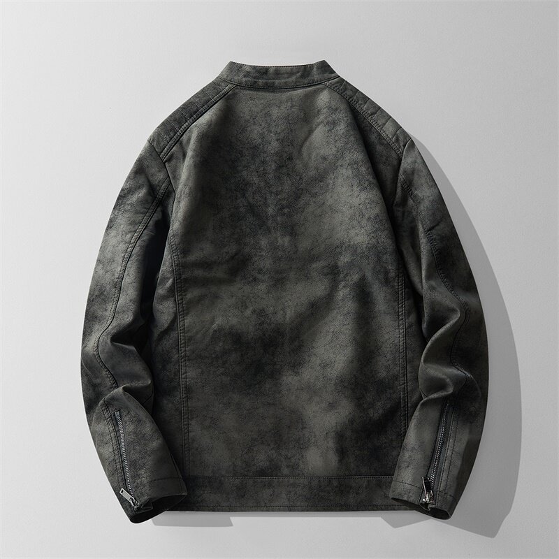 JK896-P100男士加绒皮衣韩版修身帅气机车服立领pu皮夹克外套潮,男装皮衣,电商D310B