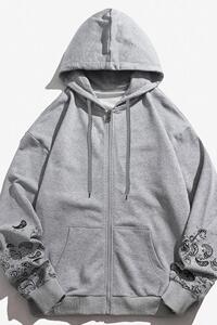 得物二开GSY9915-特P55卫衣外套男纯棉宽松休闲连帽拉链开衫图片