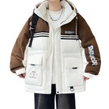 79011-特P258冬季男士羽绒服外套短款连帽宽松潮流加厚保暖港风，男装羽绒服，电商D310B