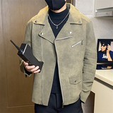 JK897-P100男士英伦皮衣水洗复古夹克休闲外套潮流修身痞帅机车服，男装夹克，电商D310B