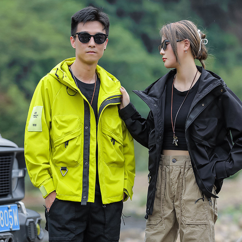 JK582-特P75机能风情侣户外冲锋衣女工装外套男士登山服夹克,男装夹克,电商D310B