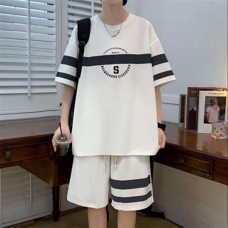 TZ23651-P42夏季短袖T恤男套装休闲两件套图片