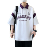 84068-P40polo衫短袖男士夏季青少年学生半袖ins港风百搭潮牌t恤，男装T恤，电商D310B