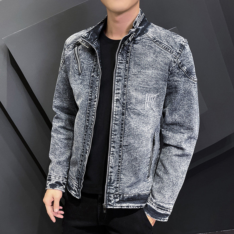 JK1823-P100牛仔外套男春秋款复古水洗做旧夹克潮牌美式高级感,男装夹克,电商D310B