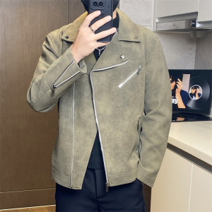 JK898-P100男士皮衣外套韩版潮流修身机车服加绒夹克男装上衣服图片