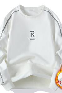 91250R-P55青少年卫衣男加绒加厚保暖打底衫秋冬季初中生男孩图片
