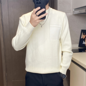 5309-特P55社会小伙修身毛衣男纯色打底衫秋冬季潮牌圆领针织衫帅