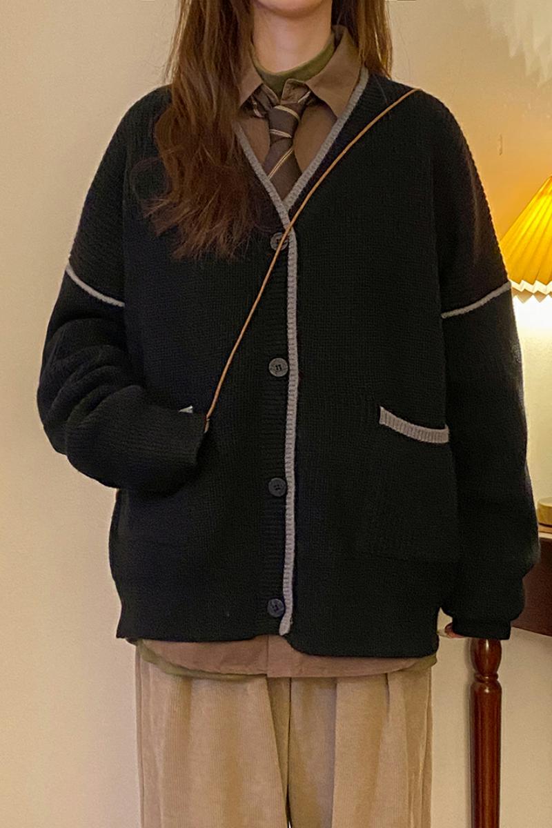 M2105-特P65潮牌慵懒风针织开衫毛衣外套男士休闲宽松百搭纯色,男装针织衫/毛衣,电商D310B