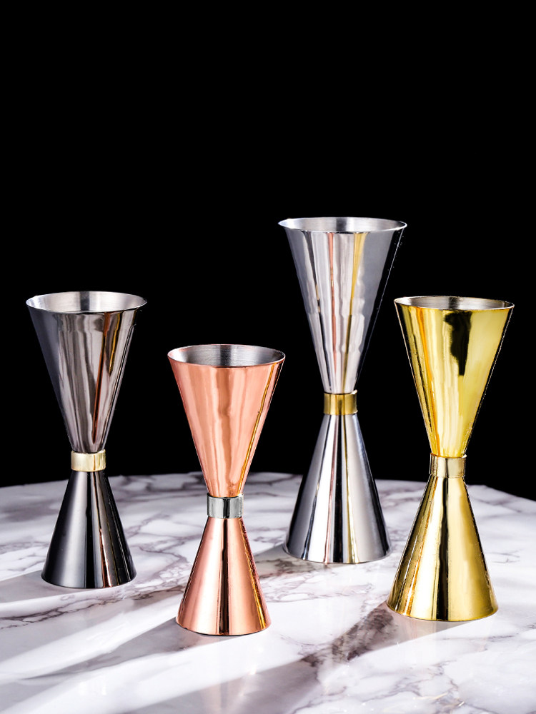 酒吧杯酒器鸡尾酒用具量杯带量酒吧不锈钢用品刻度杯盎司调酒调酒