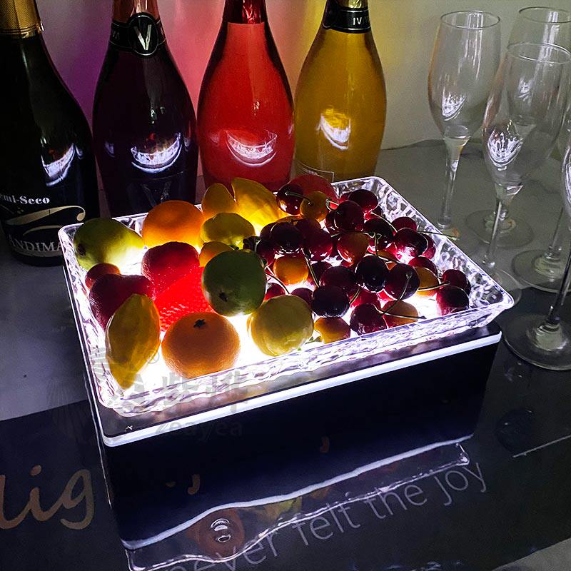 led充电发光果盘酒吧ktv专用水果盘清吧小吃盘果盘架网红水果拼盘