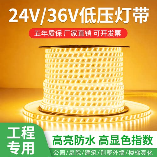 36V低压防水灯带暖白光户外亮化