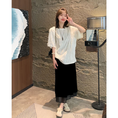 夏季女慵懒风高腰显瘦两件套