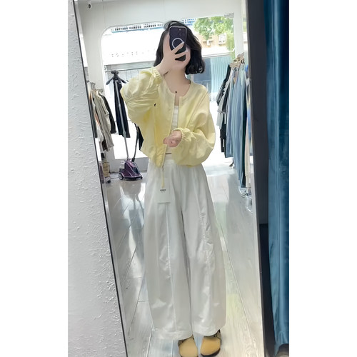 春夏薄款防晒外套阔腿裤显瘦套装