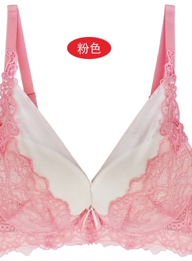 伊丝艾拉文胸内衣性感蕾丝深V聚拢收副乳中厚杯双色迷梦18164专柜