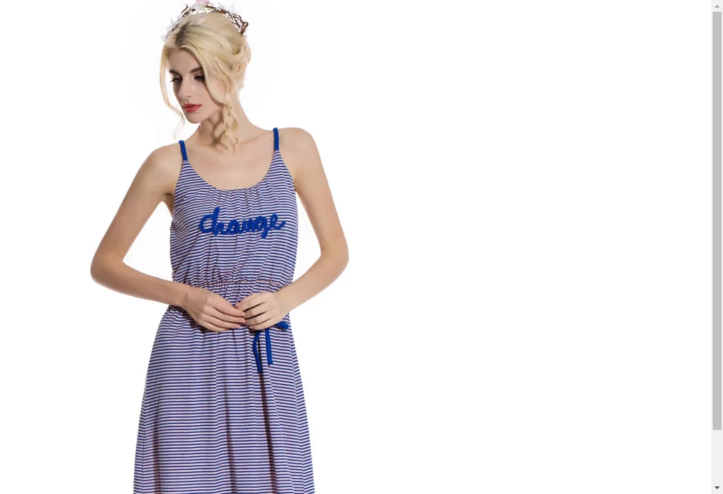 伊丝艾拉6555 经典条纹背心式连衣裙