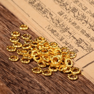 沙金同款盘缠钱串子腰缠万贯古法复古锤纹盘缠高保色手链配件