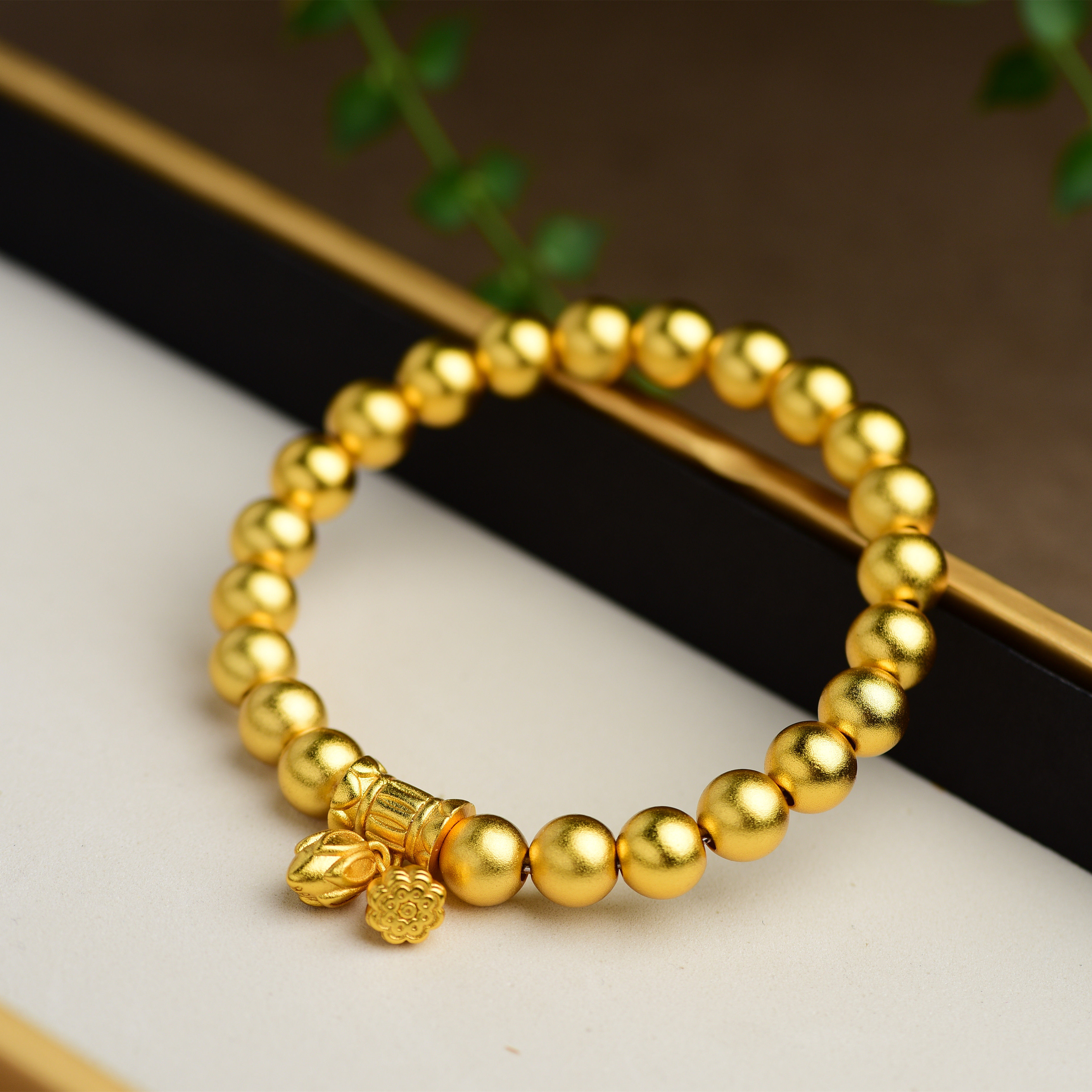 古法沙金两世欢单圈手链古法素款国风礼品饰品女款手串百搭高保色