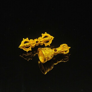 沙金古法工艺金刚降魔杵降魔铃背云藏传文玩diy配饰