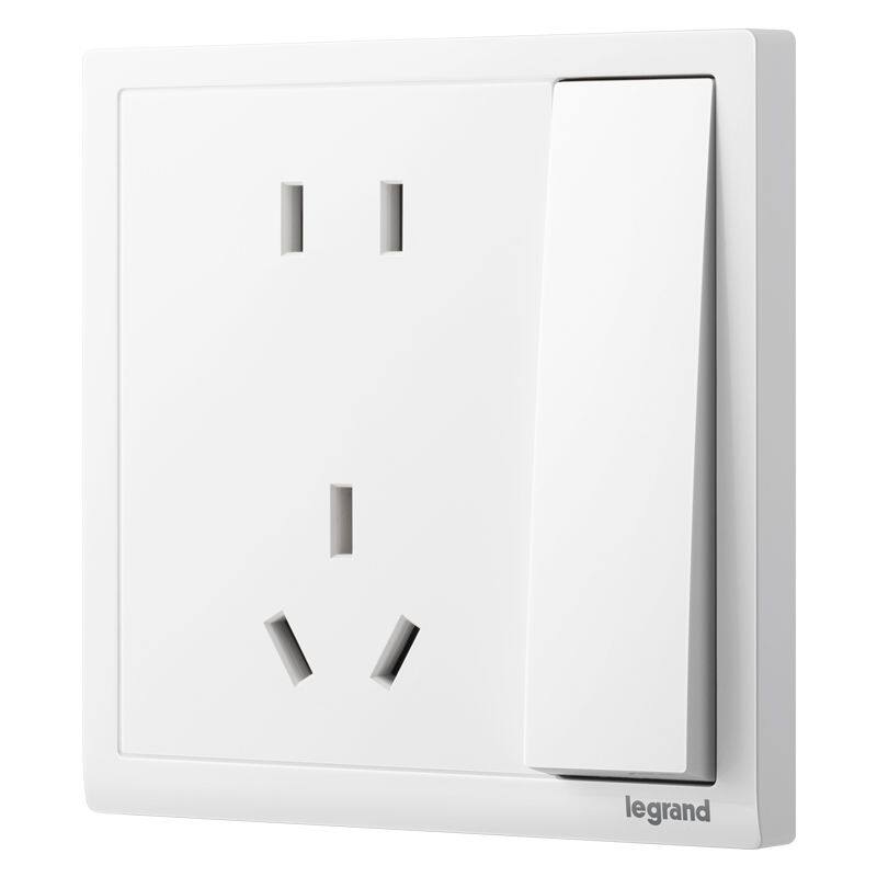 TCL开关插座带双连开关二三插座一开双控五孔10A电源墙壁插座面板