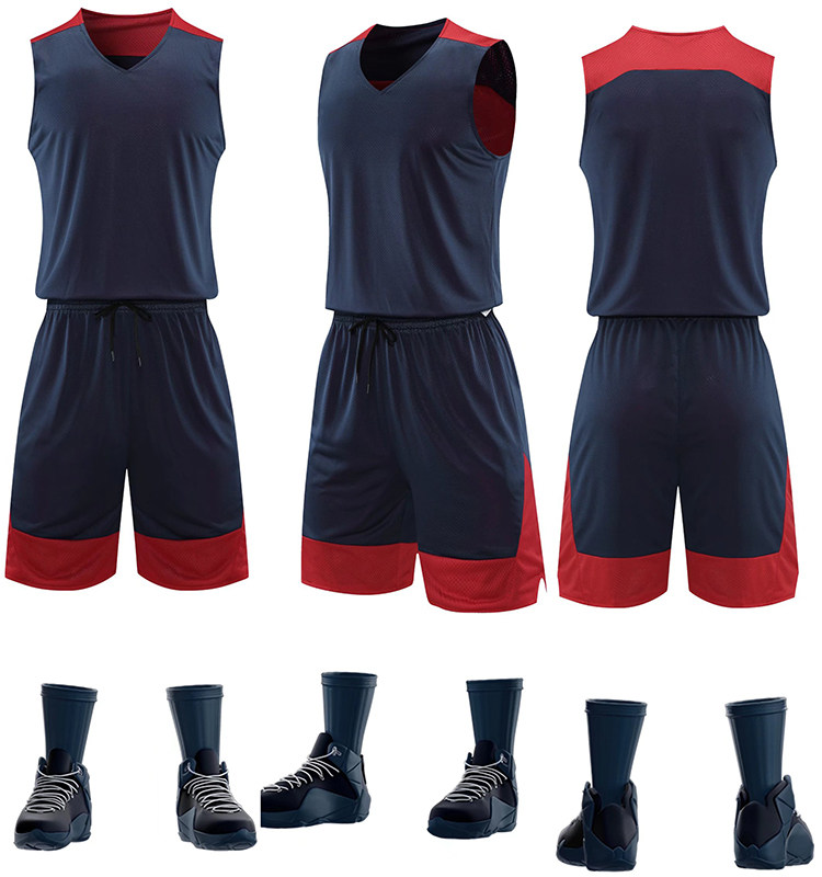 双面穿篮球服套装男定制2K球衣训练大码运动背心蓝球服耐高夏男女图片