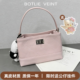 真皮小香风菱格链条托特包包女2026新款手提单肩斜挎