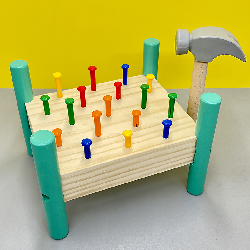 兒童手部動作訓練敲釘子打樁臺