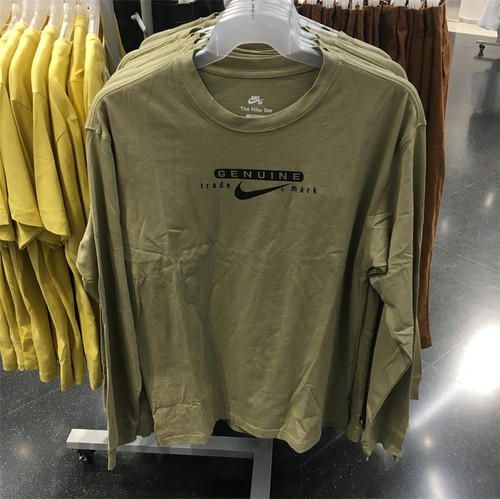 Nike耐克长袖男滑板T恤橄榄绿