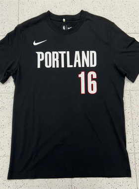Nike耐克波特兰开拓者队NBA杨瀚森男子短袖T恤夏季纯棉IV0566-015