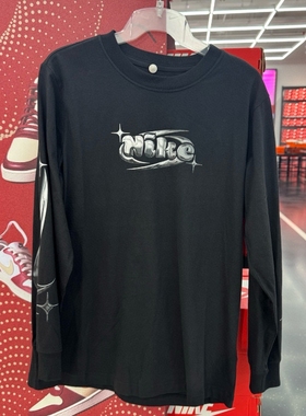 Nike耐克女子长袖T恤上衣宽松圆领纯棉运动休闲潮FQ5675-010-100