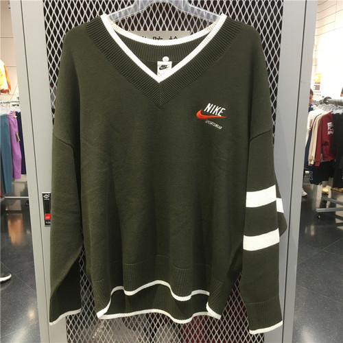 Nike耐克休闲男V领毛衣套头衫
