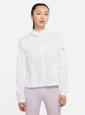 Nike running耐克跑步外套女薄款皮肤衣防晒衣速干连帽DH1991-100