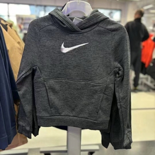 Nike耐克大童儿童卫衣套头衫加绒保暖连帽大勾潮流FD3893-010-687
