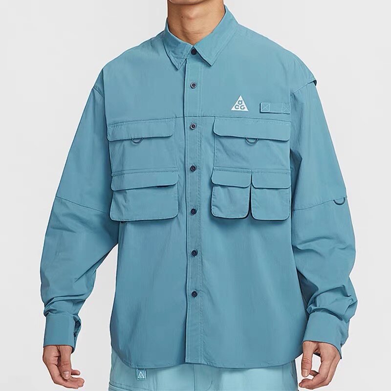 Nike acg uv耐克长袖衬衫户外机能防晒多口袋宽松薄款HJ2466-006
