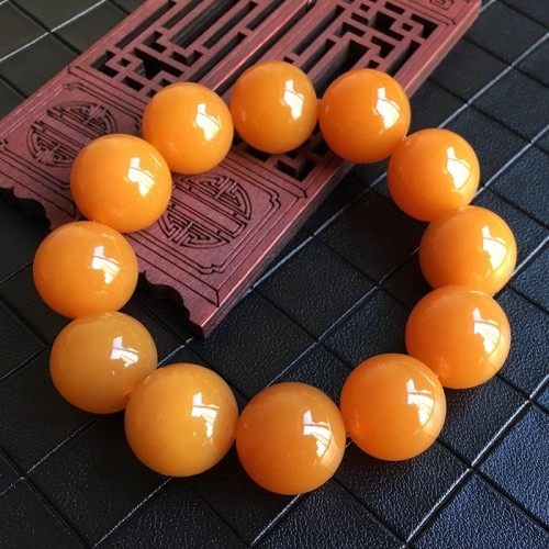 正品龙陵黄龙玉手链籽料原石樱桃红圆珠手串男女款珠链转运珠diy