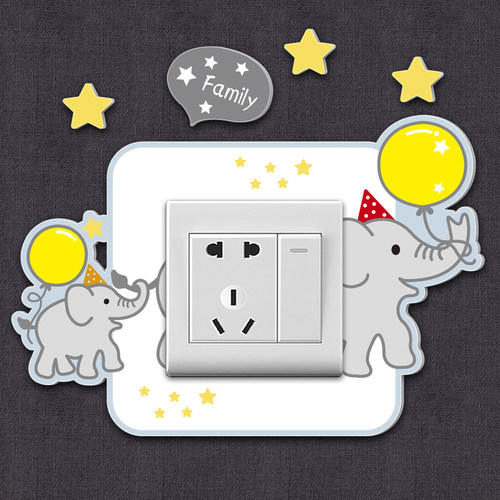 创意防脏亚克力开关保护套墙贴