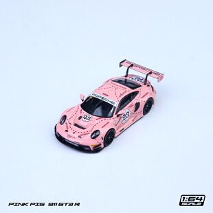 SR 1:64 保时捷911 GT3 R 粉猪涂装23号 合金汽车模型收藏
