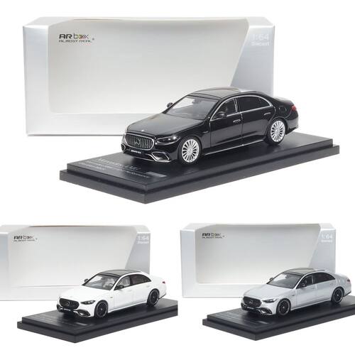 AR Box 1:64 奔驰S级 W223 第七代AMG S63 E 曜石黑 合金汽车模型