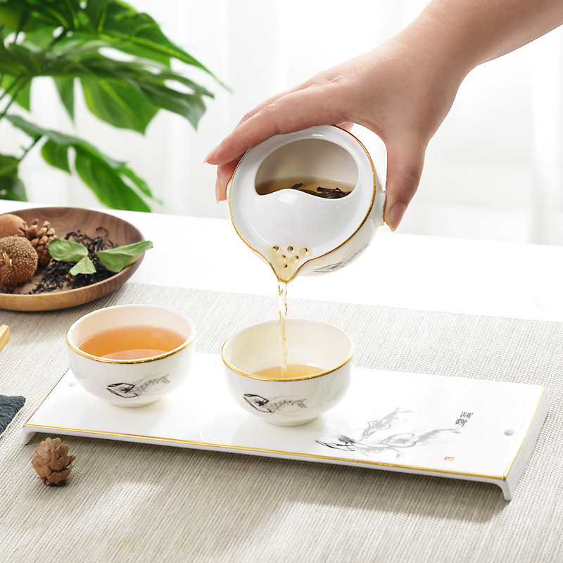 公道杯品茗杯茶盘新中式茶盘配齐