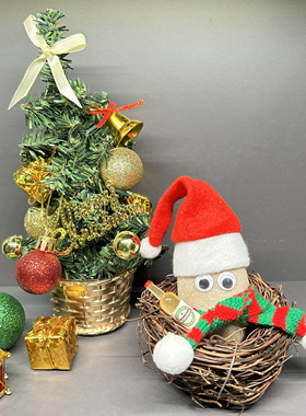 宠物石头迷你圣诞树圣诞挂饰迷你小物件圣诞diy装饰摆件桌面摆件